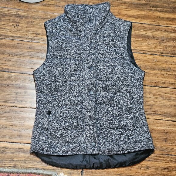 Vest Be Cool Los Angeles Padded Lining Black White Knit Sleeveless Sz Small - Picture 1 of 12